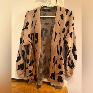 Animal print open, long cardigan